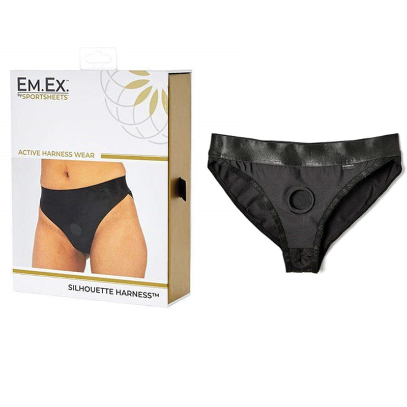Sportsheets Em.Ex. Active Harness Wear Silhouette Harness Black Small or Medium