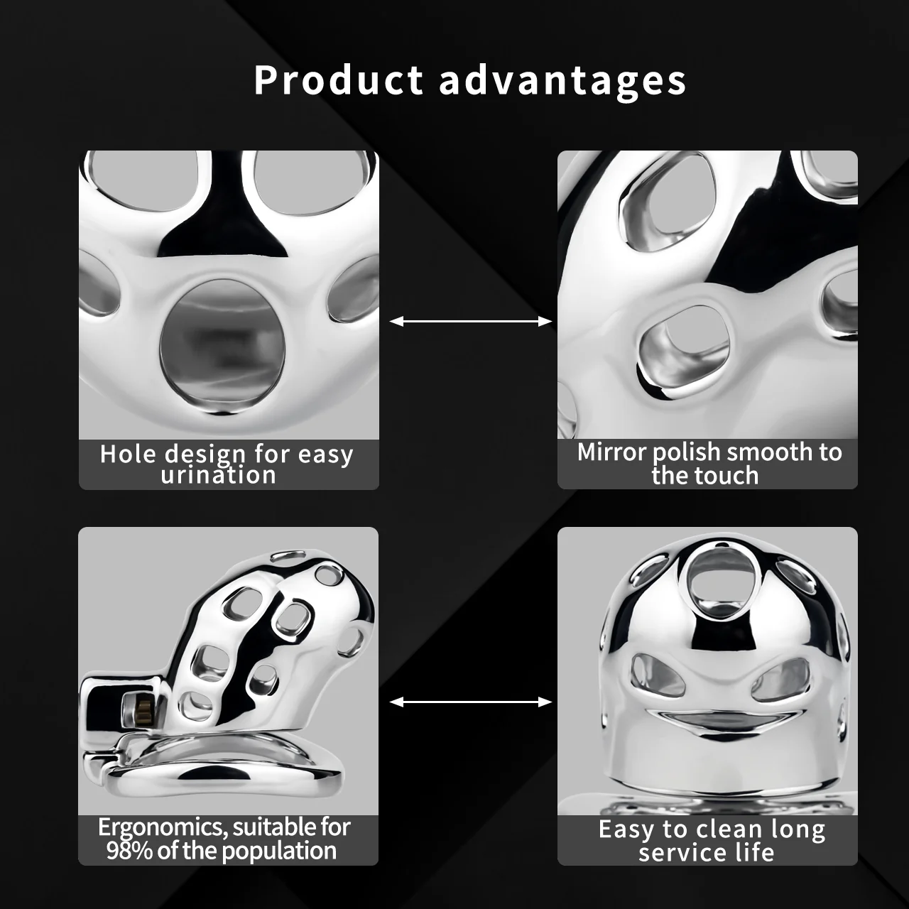 Aluminum Alloy Breathable Chastity Cage Small 45 mm #243S
