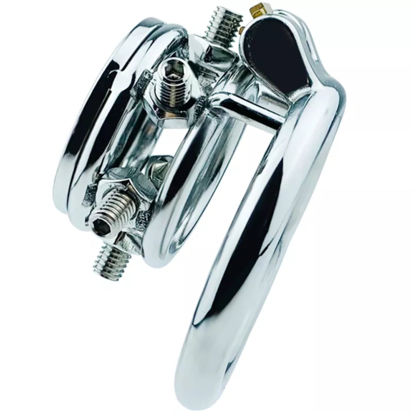 Stainless Steel Closed Chastity Ring with Pointed Screws Chastity Cage #134 with 45 mm Ring