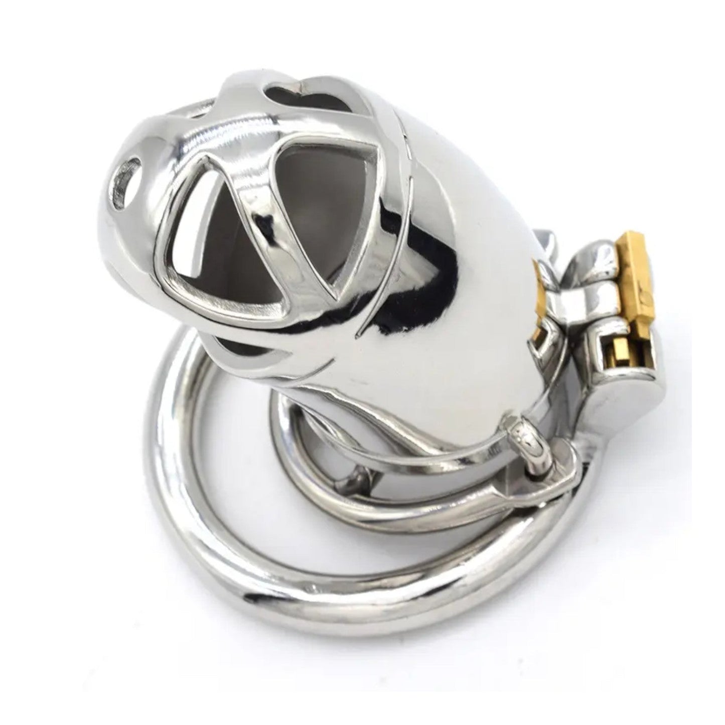 Stainless Steel Comfortable Chastity Silver Cock Cage #20 with 45 mm Ring