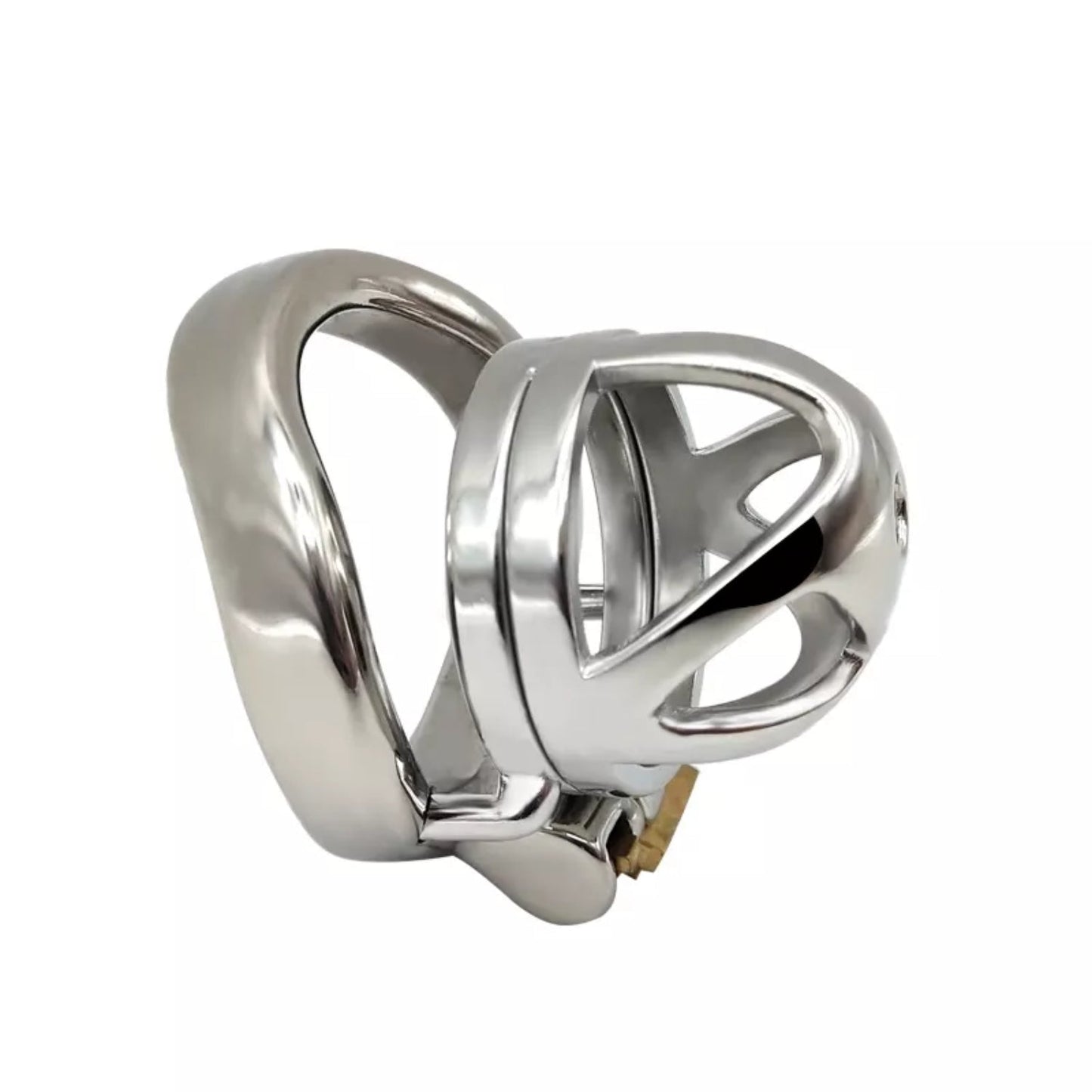 Stainless Steel Curved Ring Chastity Cock Cage #48C with 45 mm Ring