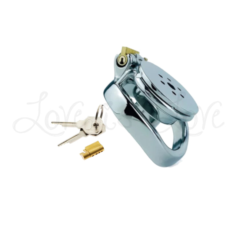 Stainless Steel Hardcore Inverted Male Chastity Cage With Curved 45mm