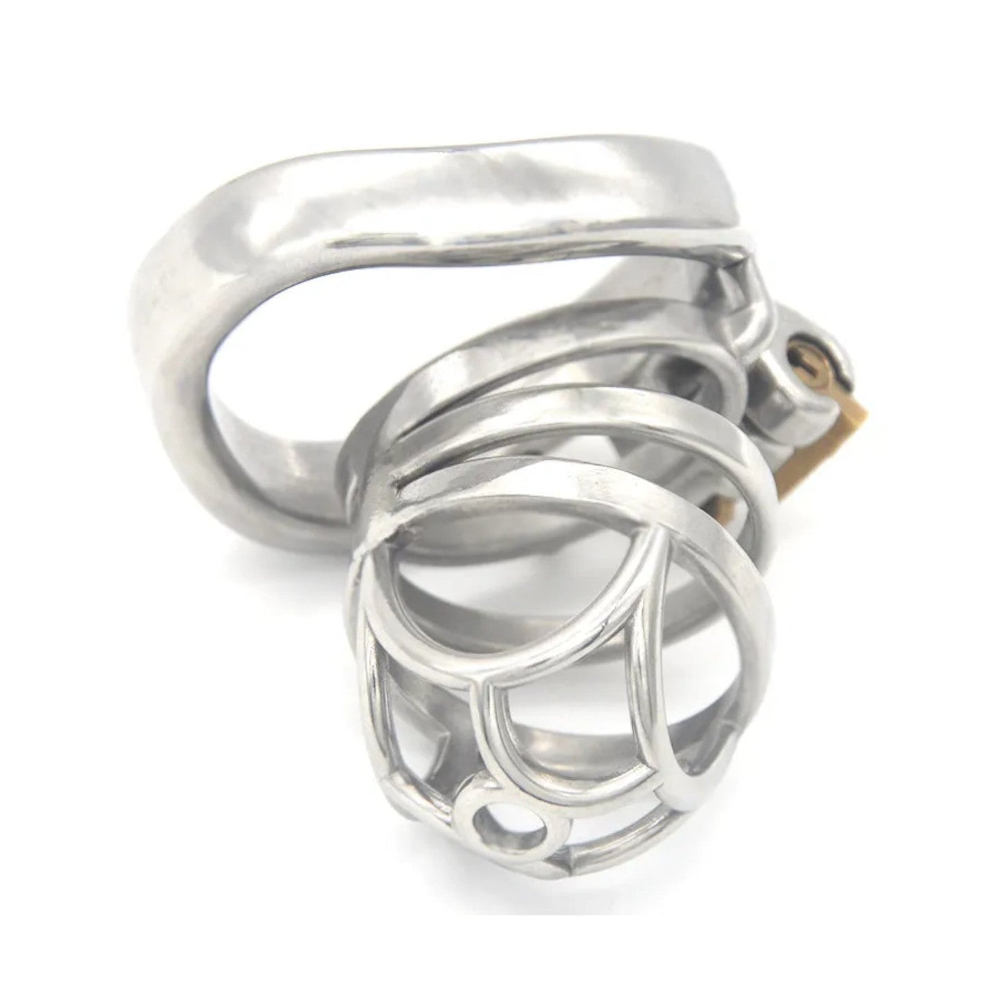 Stainless Steel?Sliver Knight?Chastity Cock Cage #08 with 45 mm Ring
