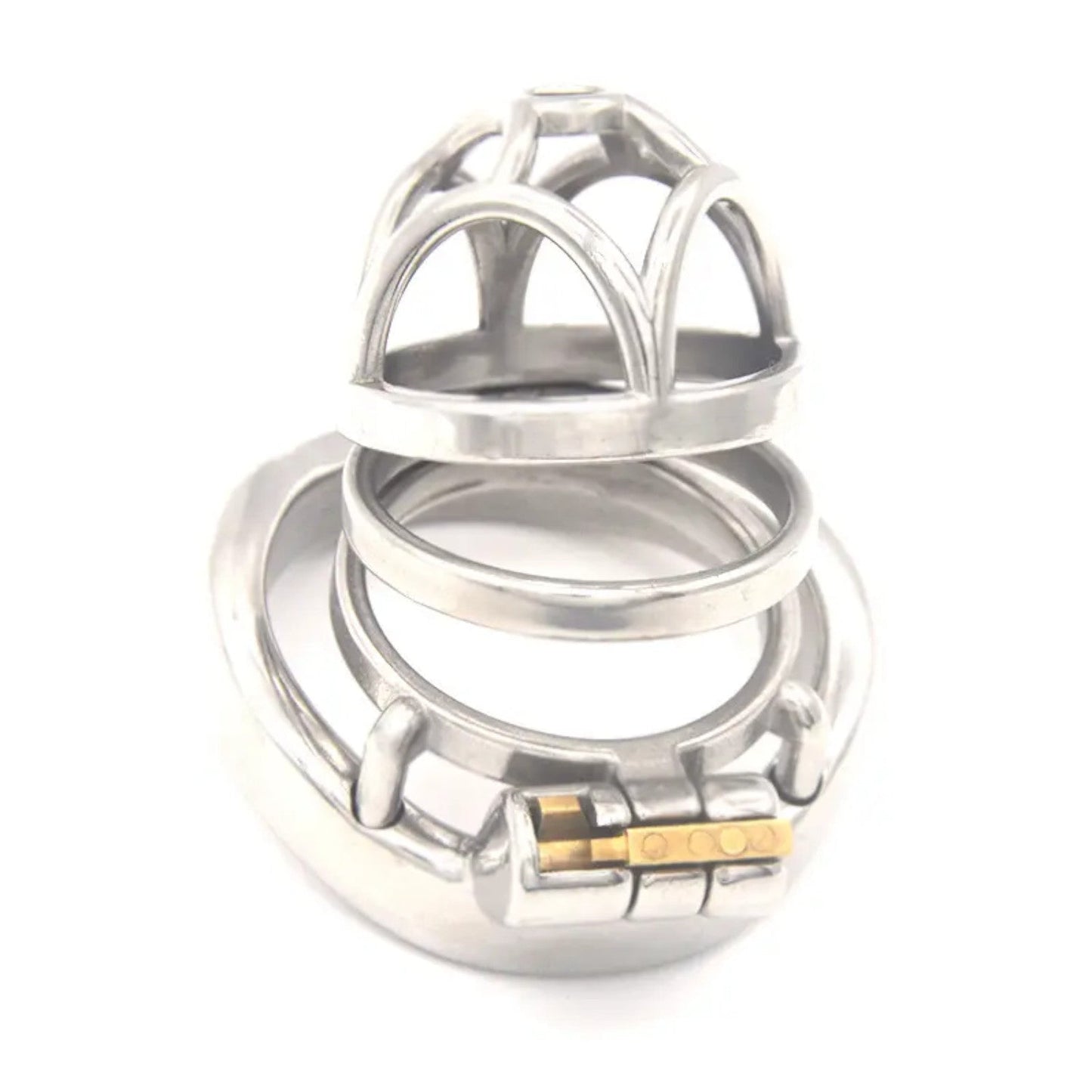Stainless Steel?Sliver Knight?Chastity Cock Cage #08 with 45 mm Ring