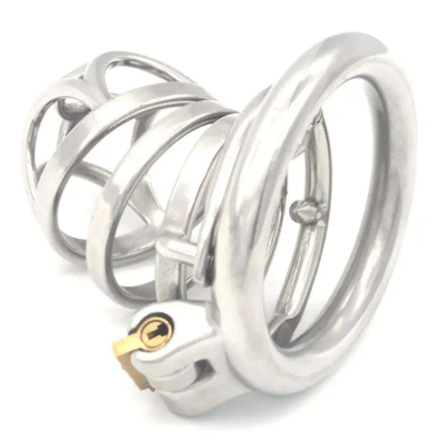 Stainless Steel?Sliver Knight?Chastity Cock Cage #08 with 45 mm Ring