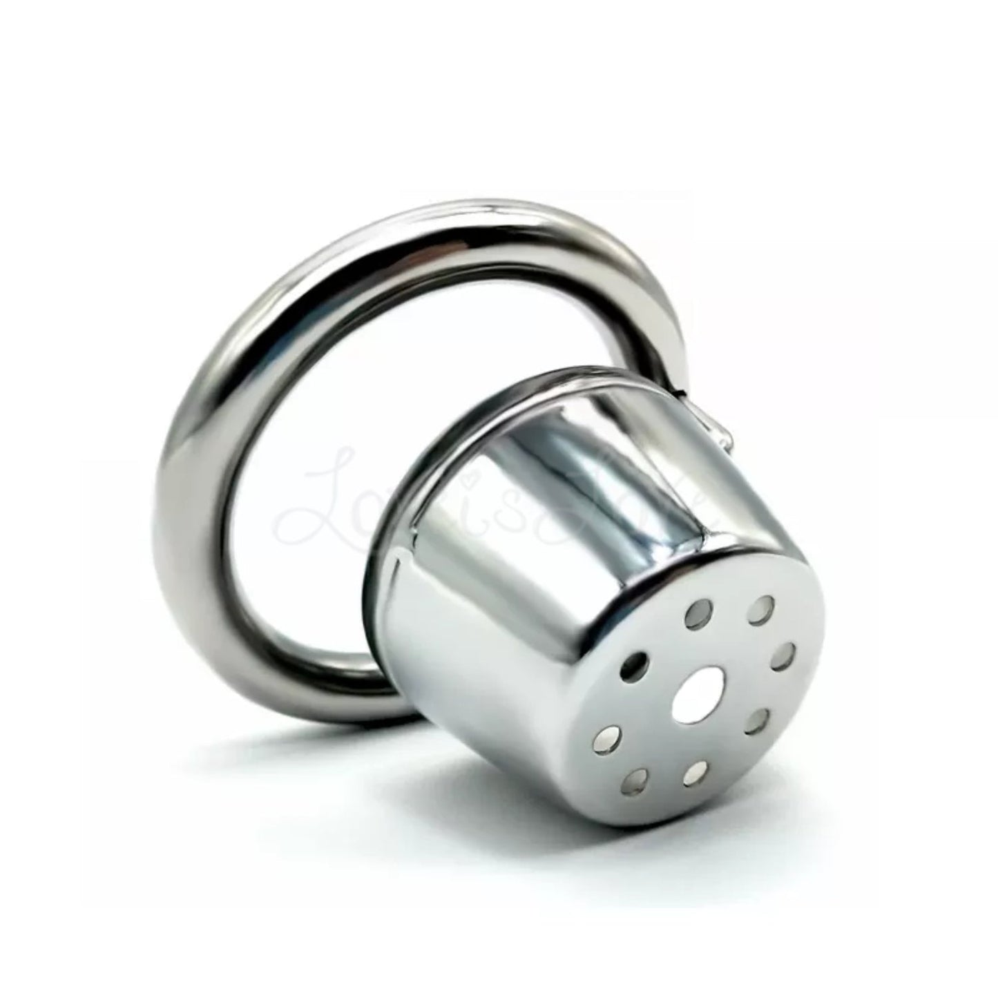 Stainless Steel Small Anti Pull-out Chastity Cage #80 with 45 mm Ring
