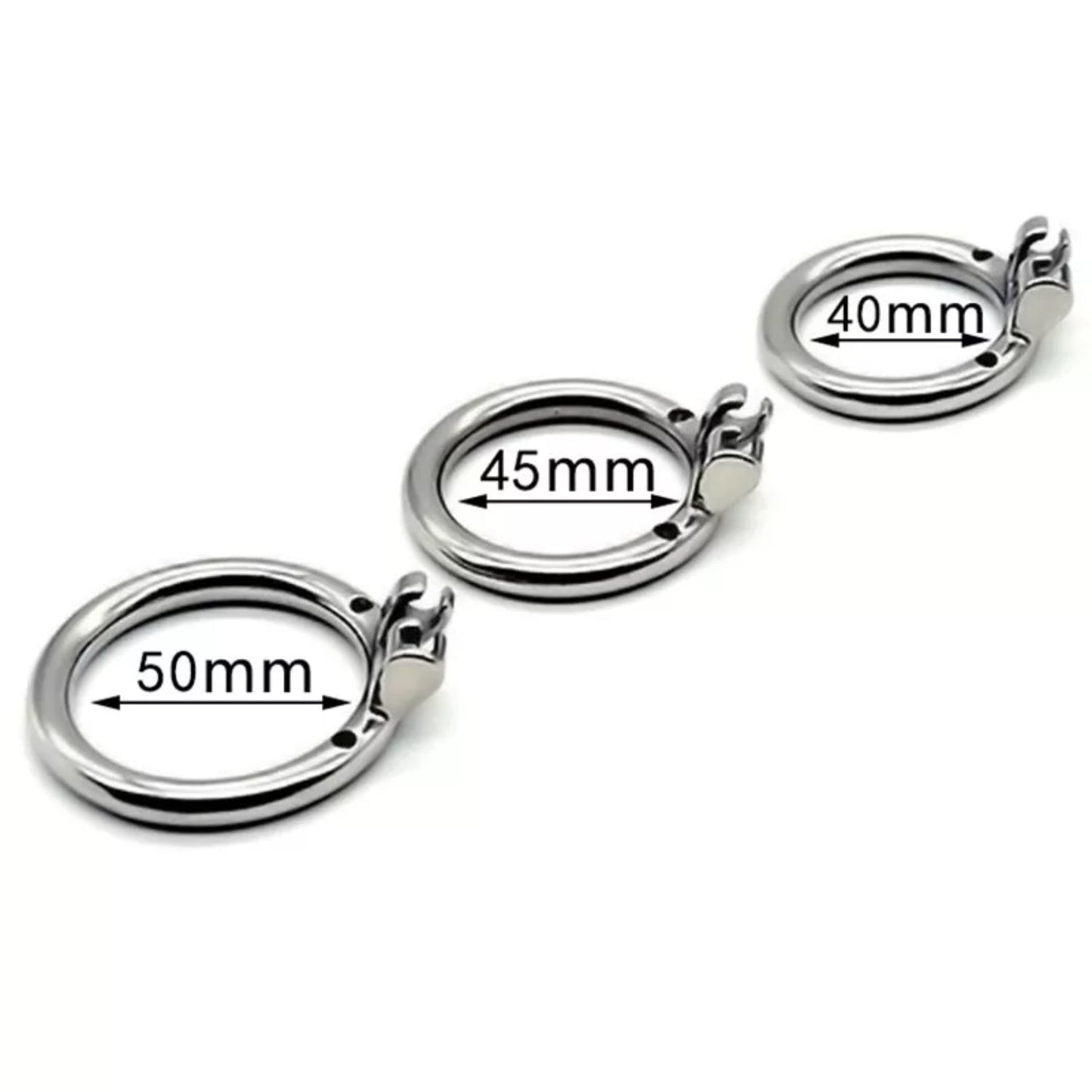 Stainless Steel Small Anti Pull-out Chastity Cage #80 with 45 mm Ring