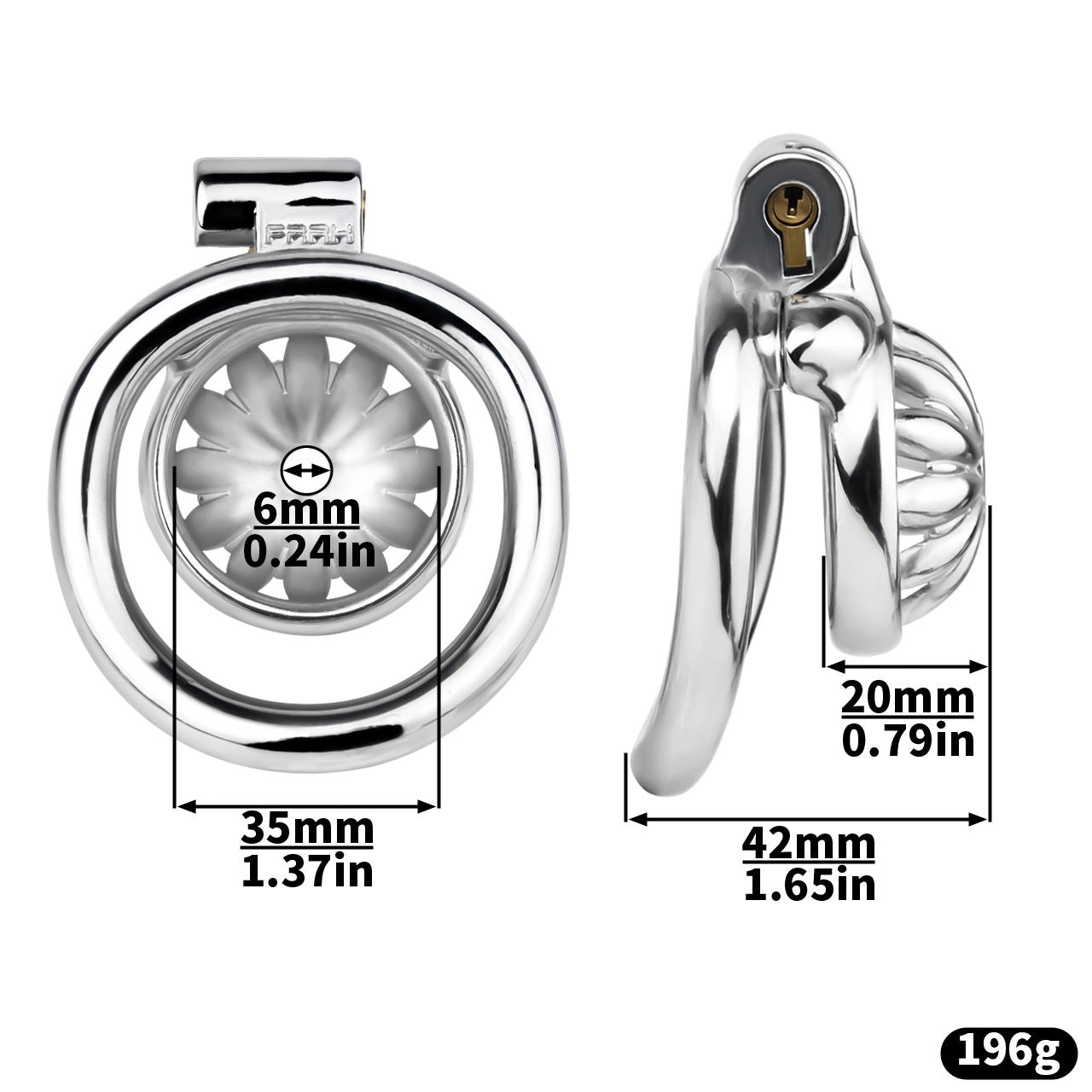 Stainless Steel Starburst Chastity Cage 45mm #3244