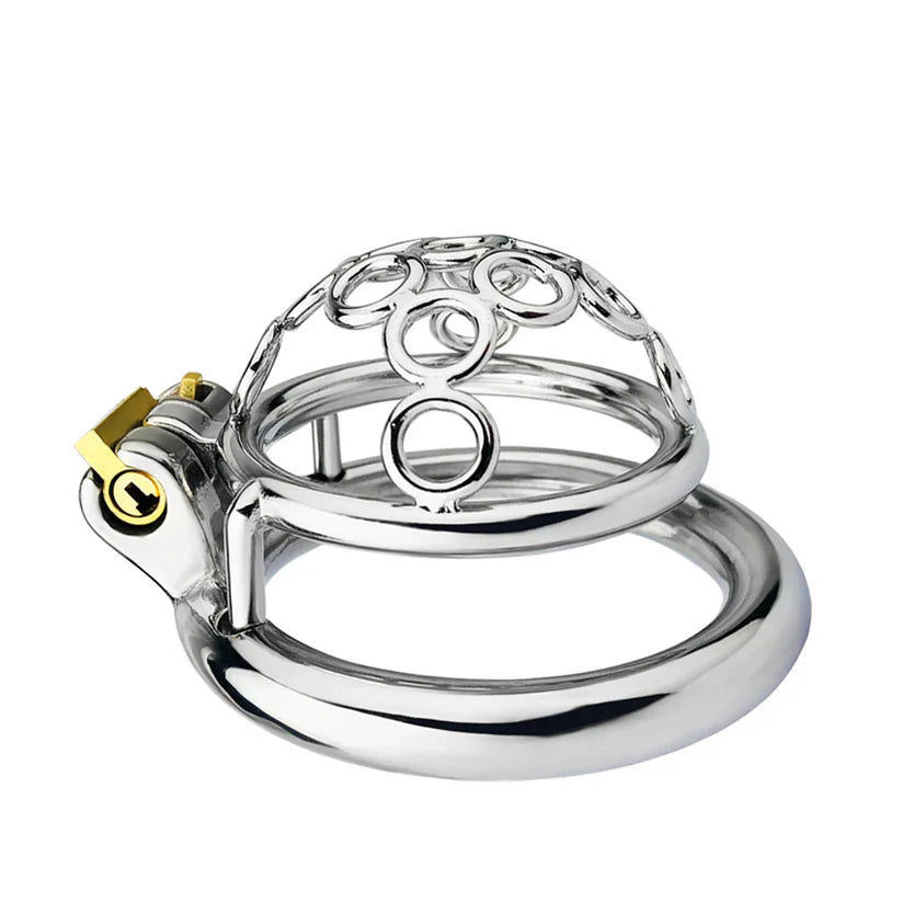 Stainless Steel Welded Circles Chastity Cage 45 mm Round Ring #172C