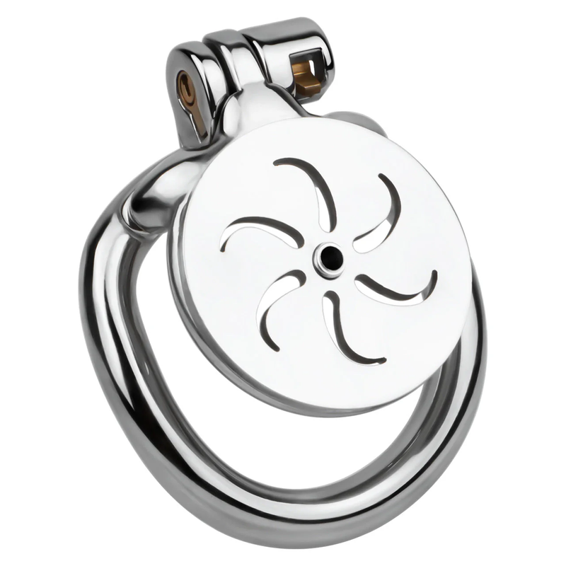 Stainless Steel Wind And Fire Wheel Flat Chastity Cage 45 mm #308A