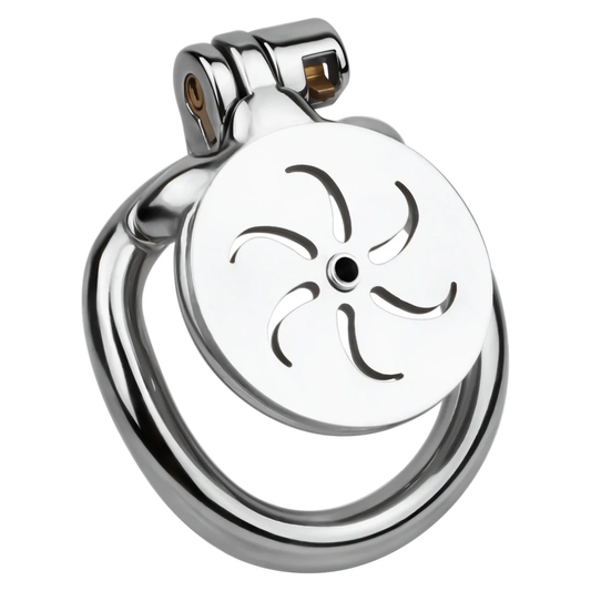 Stainless Steel Wind And Fire Wheel Flat Chastity Cage 45 mm #308A