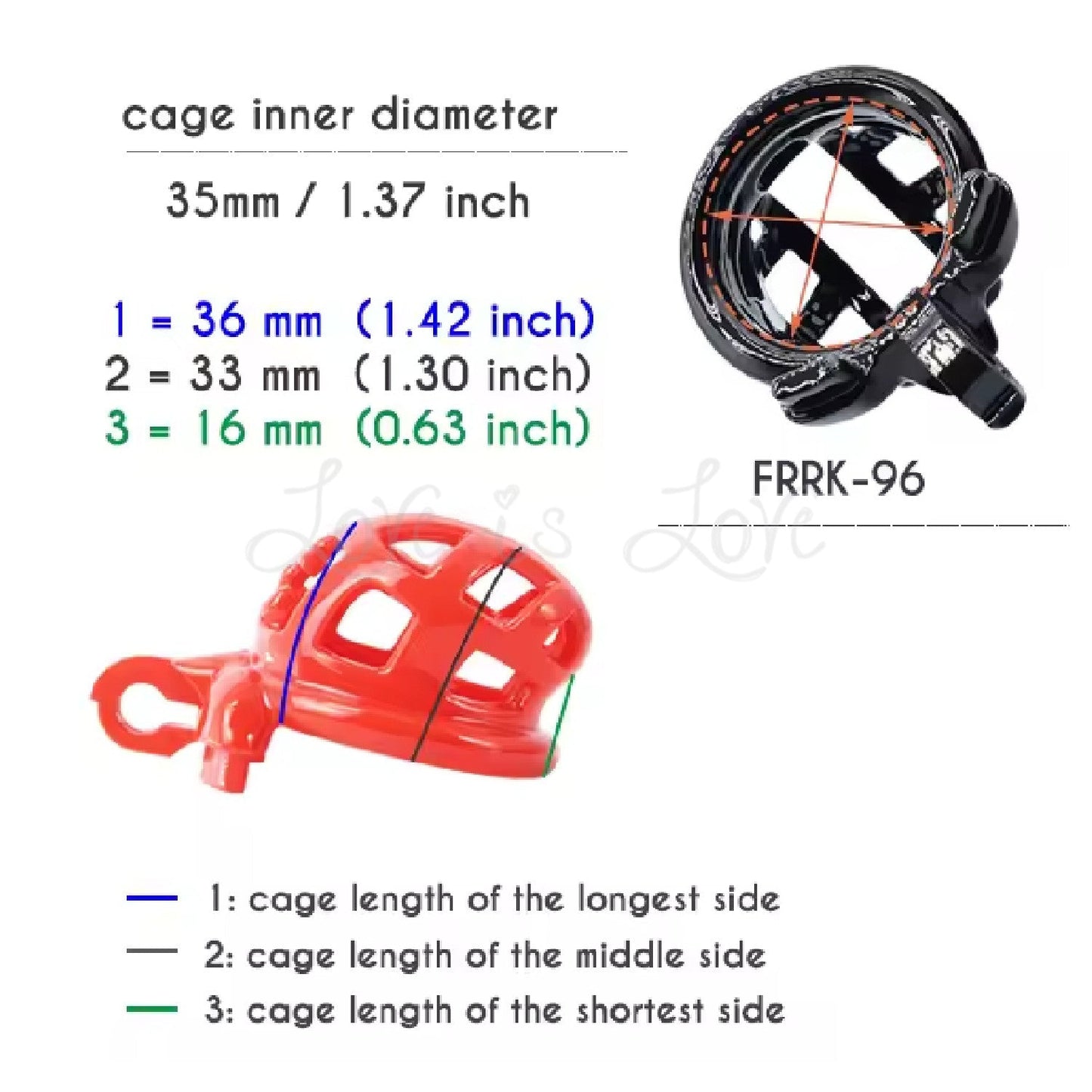 Standard Cobra Chastity Cage 4-Piece Ring Kit #96 Black