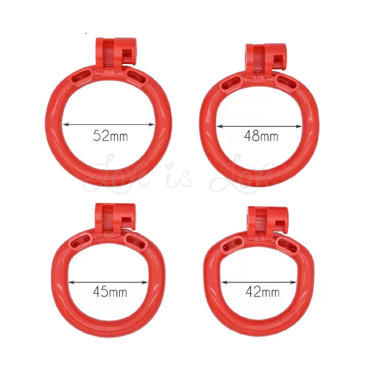 Standard Cobra Chastity Cage 4-Piece Ring Kit #96 Black