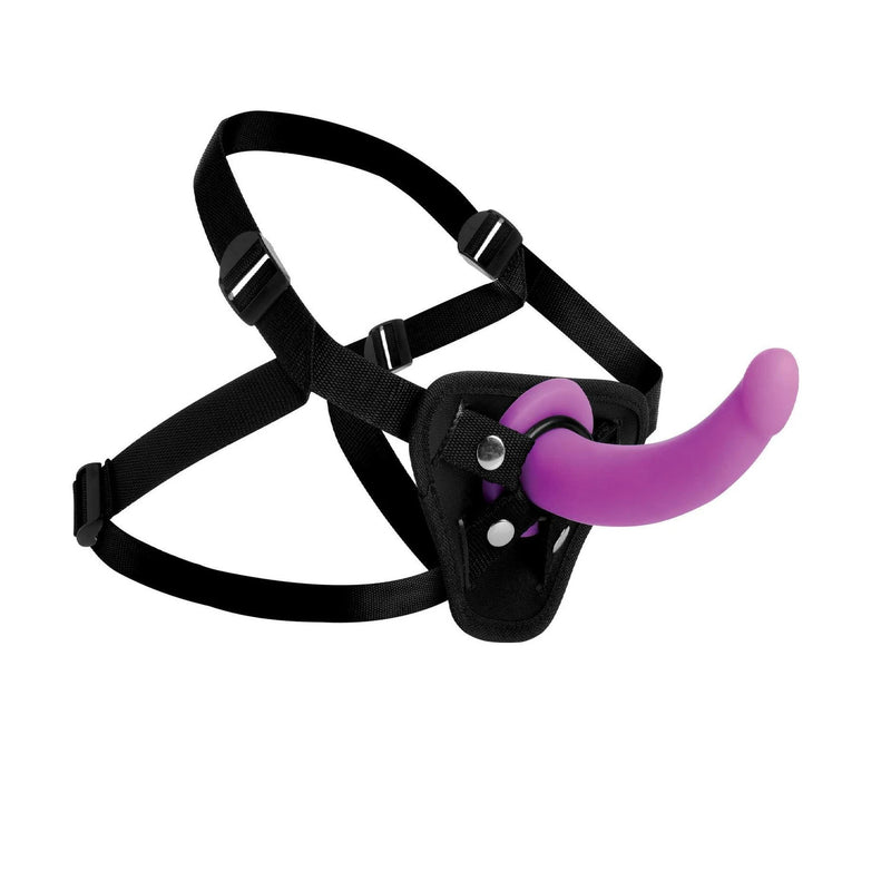 Strap U Navigator Silicone G-Spot Dildo with Harness