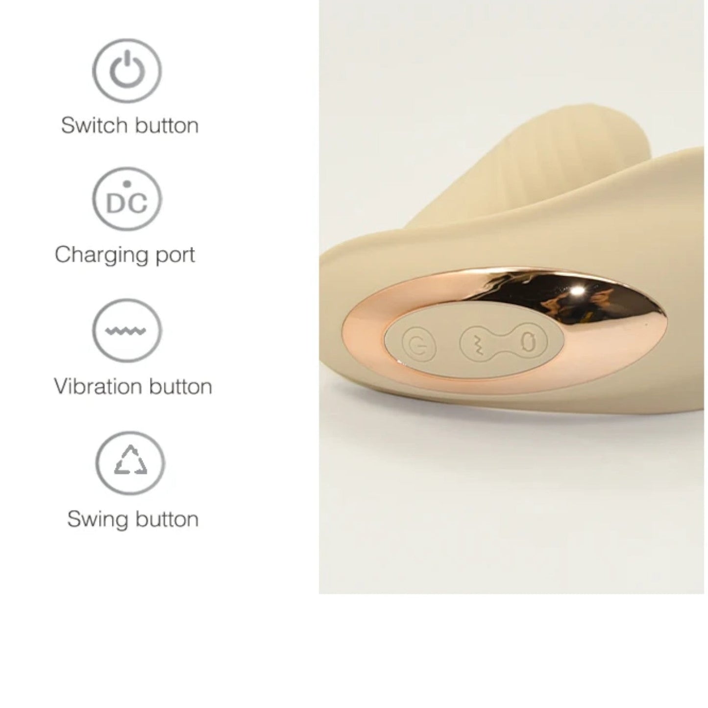 Stylish Vibes Silicone Wearable Clitoral Sucking and Rotating G-Spot Vibrator Light Brown