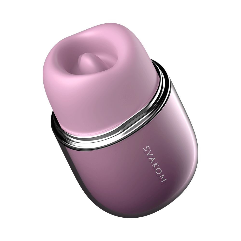 SVAKOM Klitty Interactive App-Controlled Tongue Licking & Suction Vibrator - Dusty Lavender