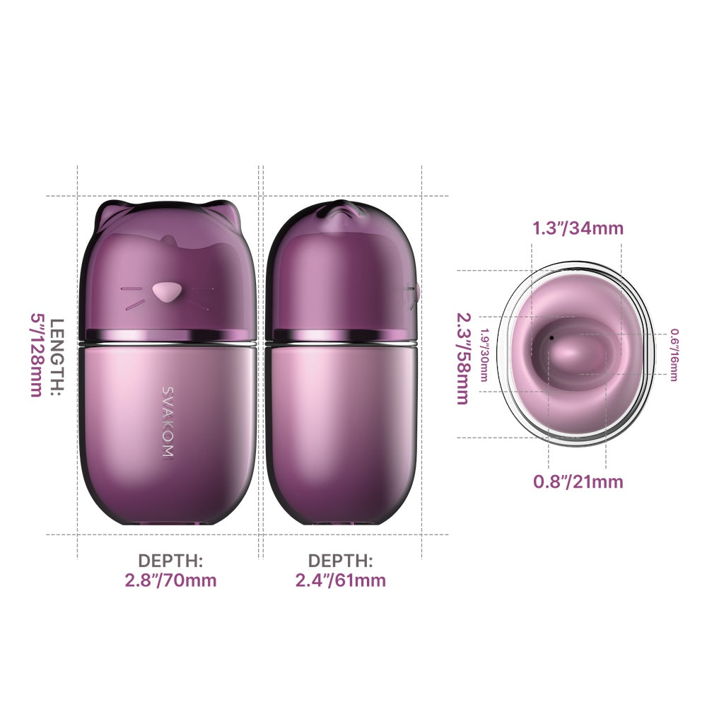 SVAKOM Klitty Interactive App-Controlled Tongue Licking & Suction Vibrator - Dusty Lavender