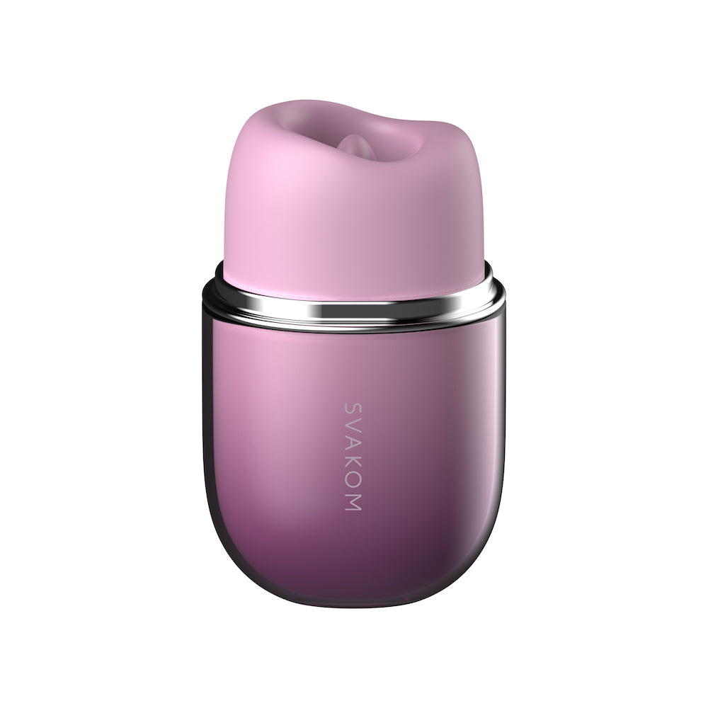 SVAKOM Klitty Interactive App-Controlled Tongue Licking & Suction Vibrator - Dusty Lavender