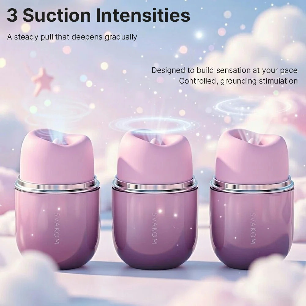 SVAKOM Klitty Interactive App-Controlled Tongue Licking & Suction Vibrator - Dusty Lavender