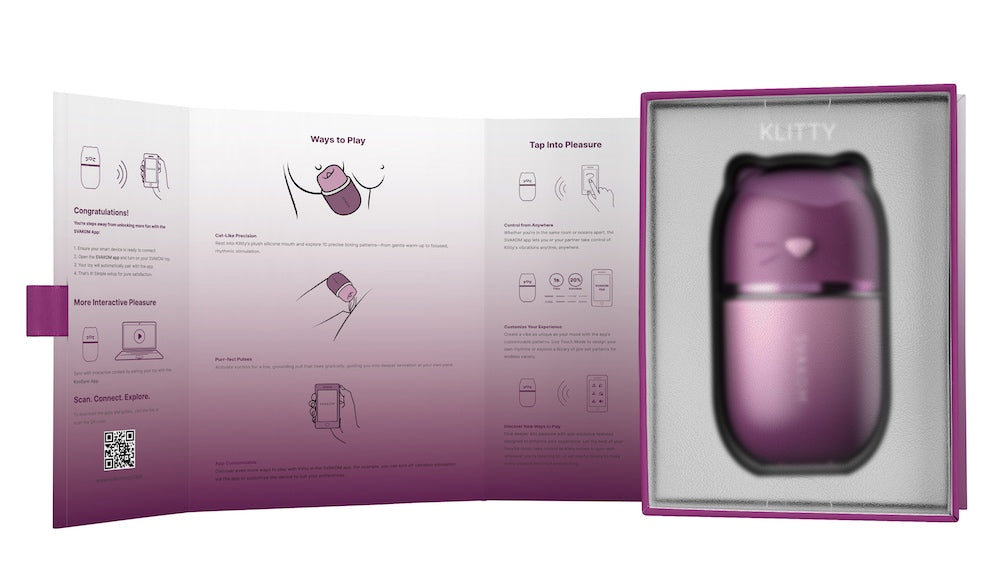 SVAKOM Klitty Interactive App-Controlled Tongue Licking & Suction Vibrator - Dusty Lavender