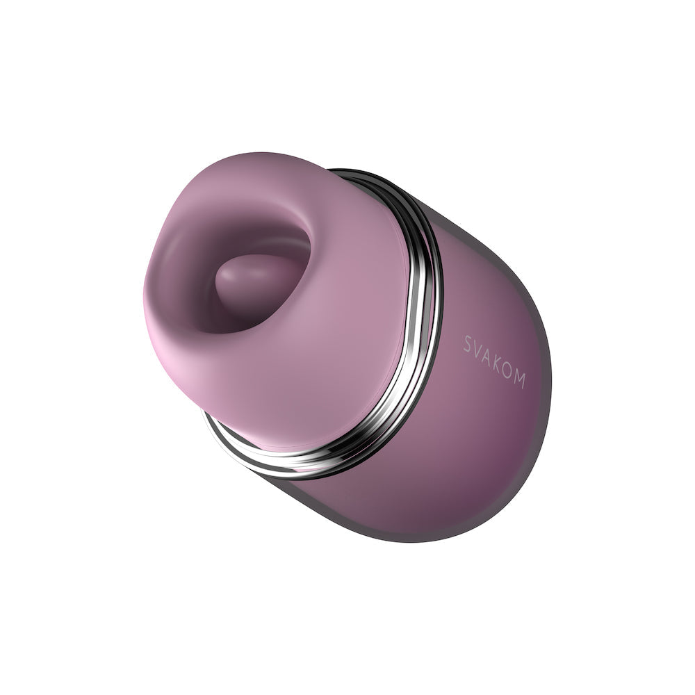 SVAKOM Klitty Interactive App-Controlled Tongue Licking & Suction Vibrator - Dusty Lavender