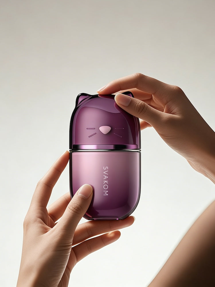 SVAKOM Klitty Interactive App-Controlled Tongue Licking & Suction Vibrator - Dusty Lavender