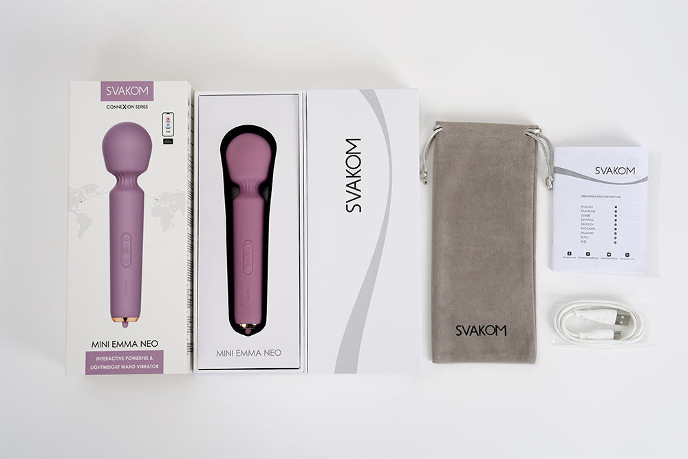 Svakom Mini Emma Neo Interactive Compact Wand Vibrator Romantic Rose
