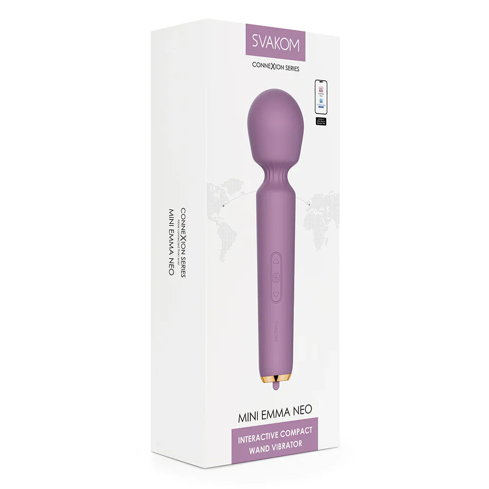 Svakom Mini Emma Neo Interactive Compact Wand Vibrator Romantic Rose