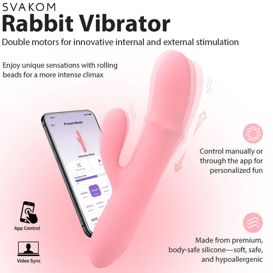 Svakom Mora Neo App-Controlled Interactive Rabbit Vibrator with Thrust