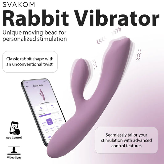 Svakom Trysta Neo App-Controlled Interactive Rabbit Vibrator with G-Spot Ball