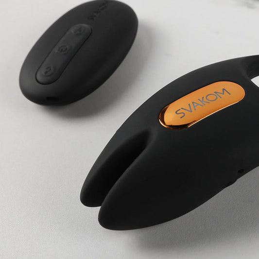 Svakom Winni 2 Wearable App-Controlled and Remote Control Vibrating Penis Ring Black (Brand New Packaging Design)