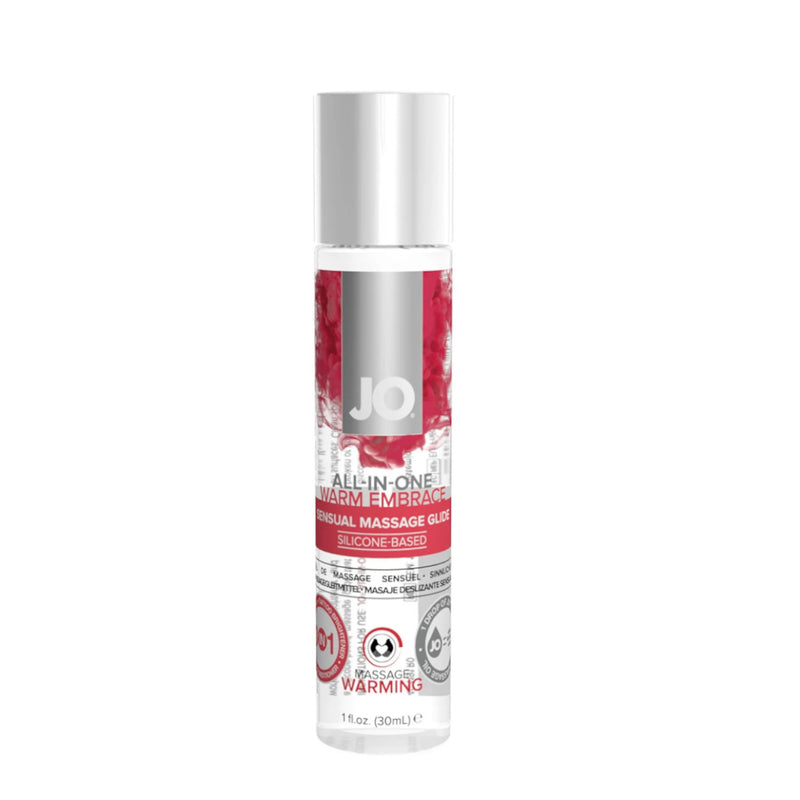 System Jo All in One Warm Embrace Silicone Based Sensual Massage Glide Personal Lubricant 30 ml or 120 ml