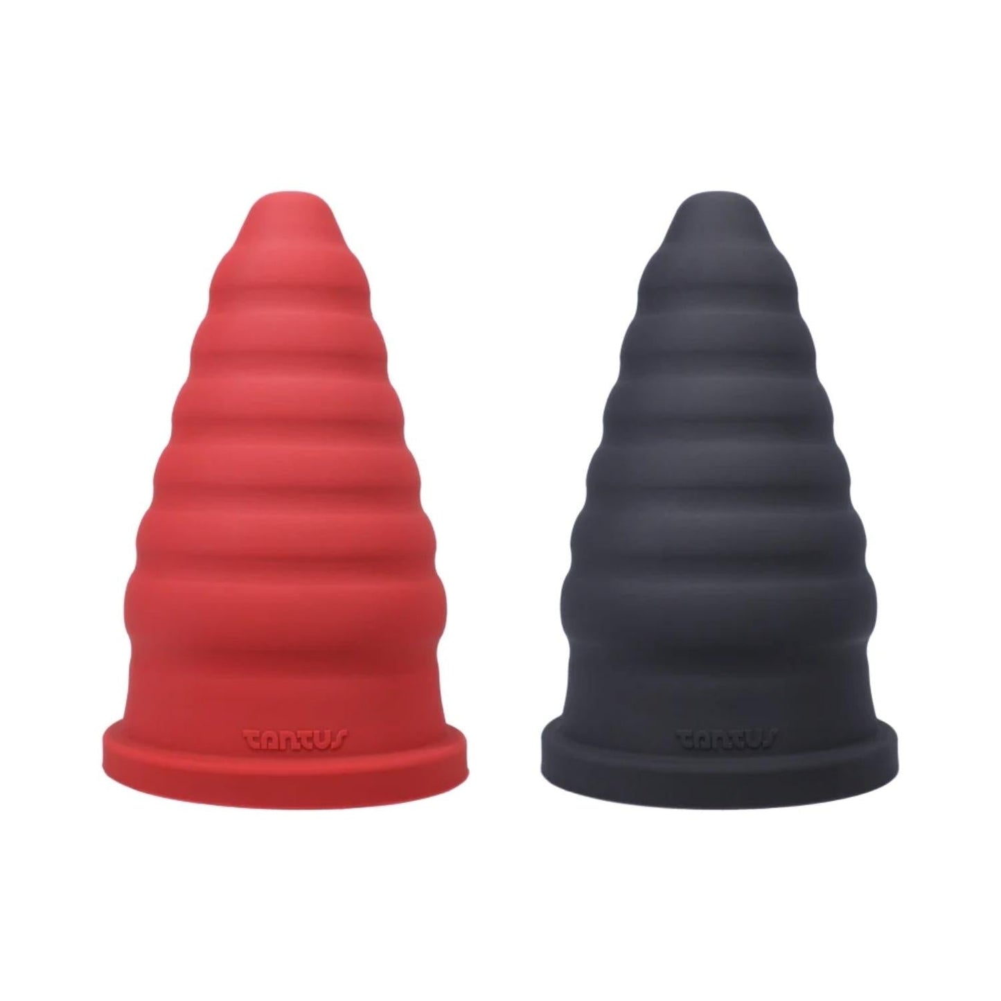 Tantus Cone Ripple XL Ribbed Anal Plug Onyx Black