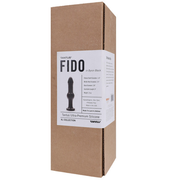 Tantus Fido Ribbed Knotted Anal Plug Onyx Black 9 Inches [Limited Time Offer]