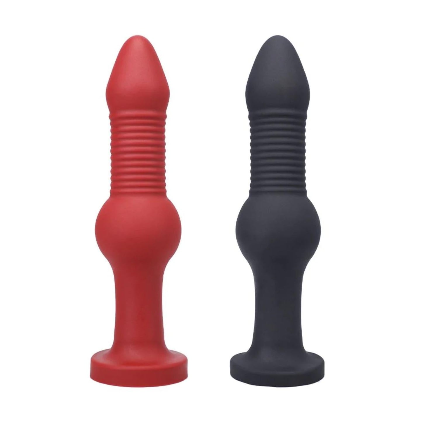 Tantus Fido Ribbed Knotted Anal Plug Onyx Black 9 Inches [Limited Time Offer]