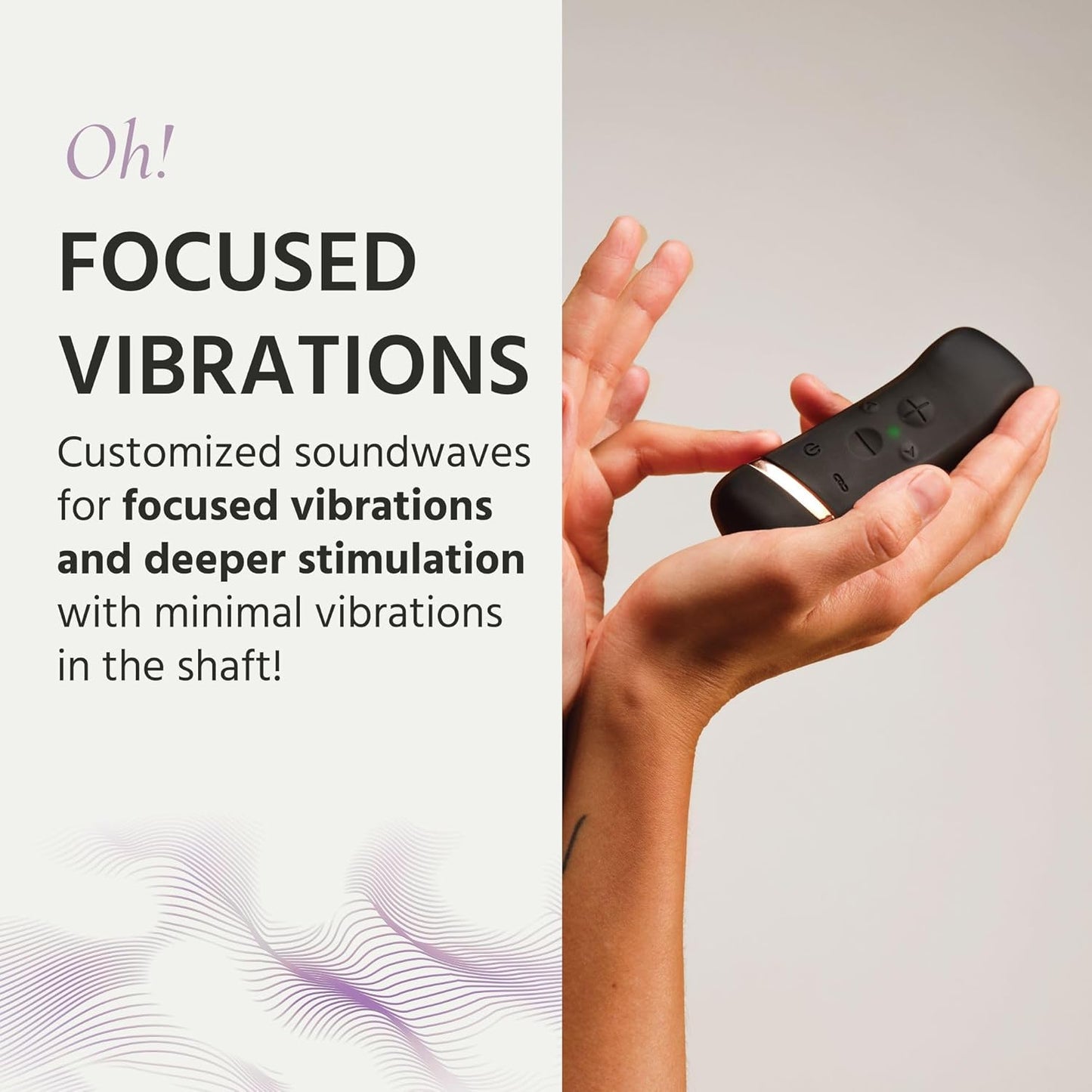 The Handy The Oh! App-Controlled Smart Sound Wave Vibrator (Sync With Music)