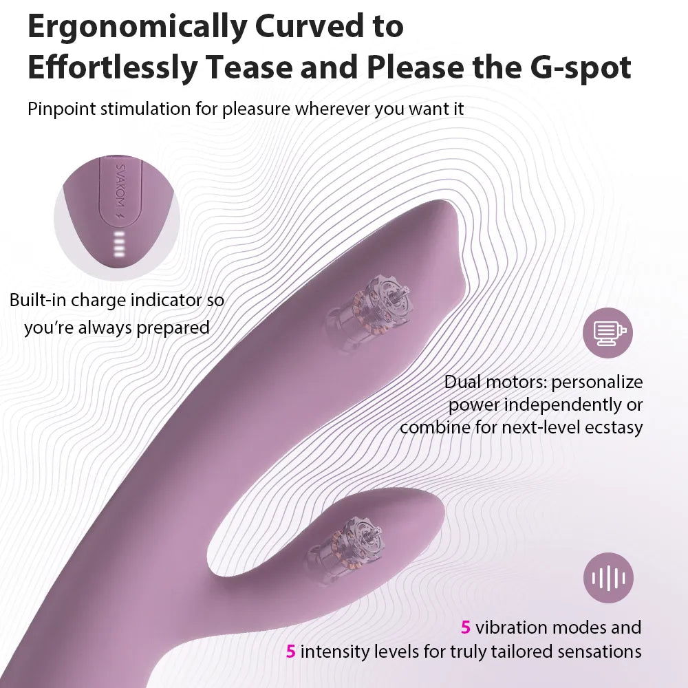 Svakom Trysta Neo App-Controlled Interactive Rabbit Vibrator with G-Spot Ball