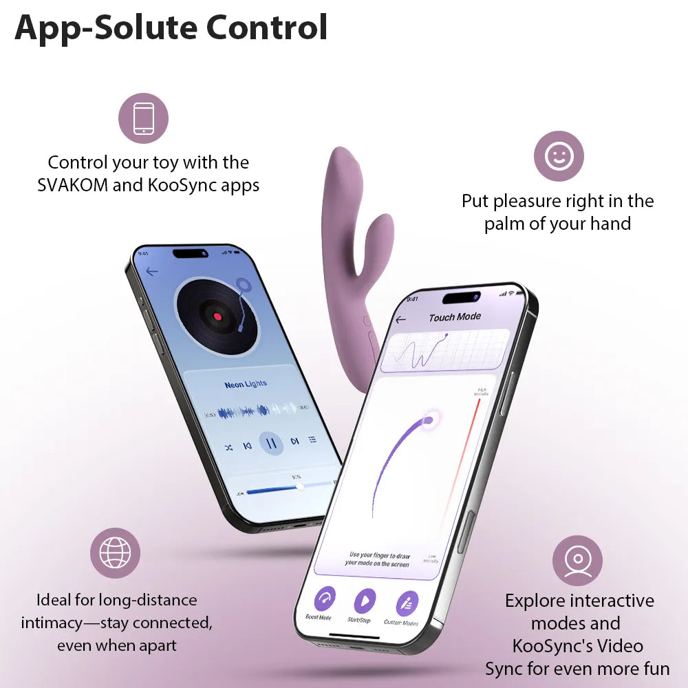 Svakom Trysta Neo App-Controlled Interactive Rabbit Vibrator with G-Spot Ball