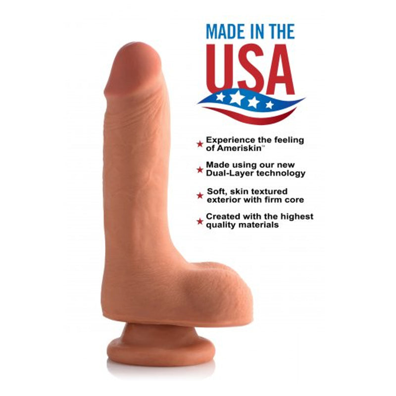 USA Cocks 7 Inch Ultra Real Dual Layer Suction Cup Dildo Medium Skin Tone 7 Inch (Proudly Made in USA)