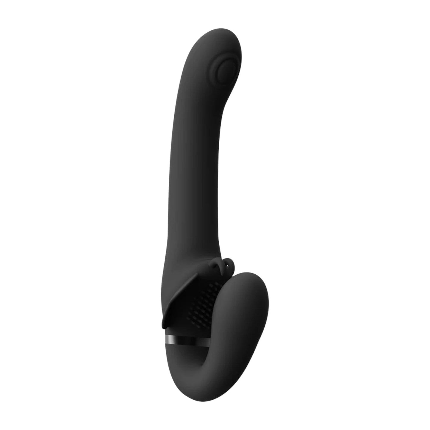 VIVE SATU Rechargeable Triple Motor Pulse-Wave Vibrating Strapless Strap-On Black
