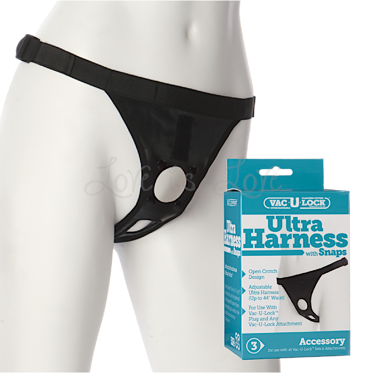 Vac-U-Lock Ultra Harness With Snaps Black
