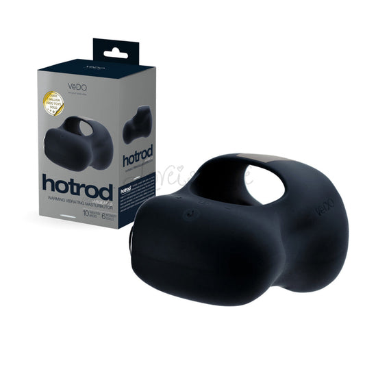 Vedo HOTROD RECHARGEABLE Warming Silicone Masturbator JUST BLACK [Limited Time Offer]