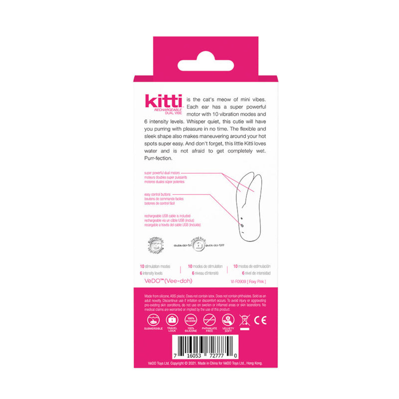 Vedo Kitti Rechargeable Dual Vibe Foxy (Limited Period Sale)