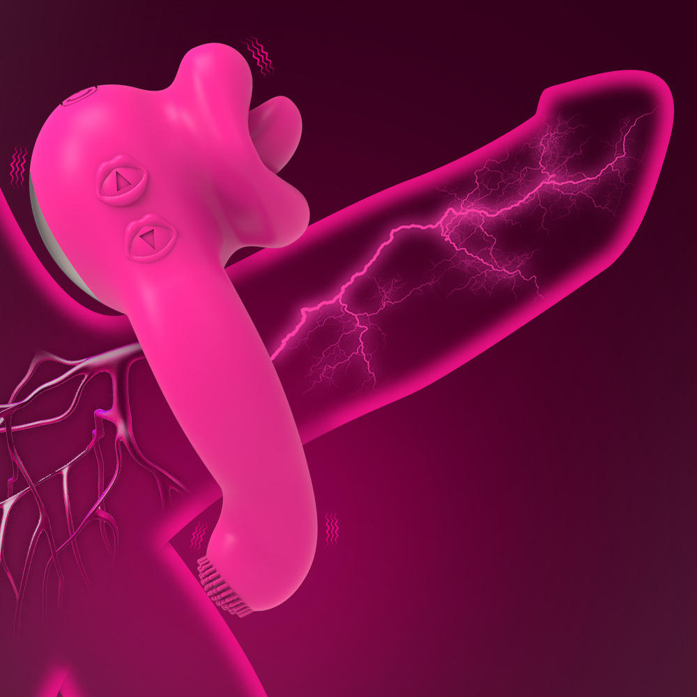 Vibrating Tongue and Ball Stimulation Cock Ring (Limited Period Sale)