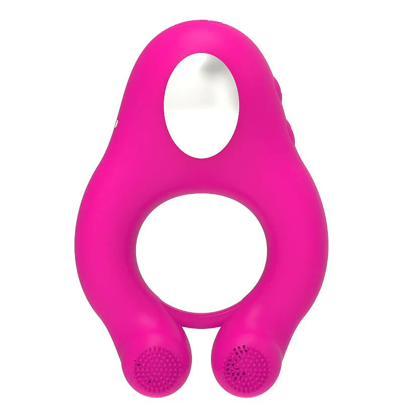 Vibrating Tongue and Ball Stimulation Cock Ring (Limited Period Sale)
