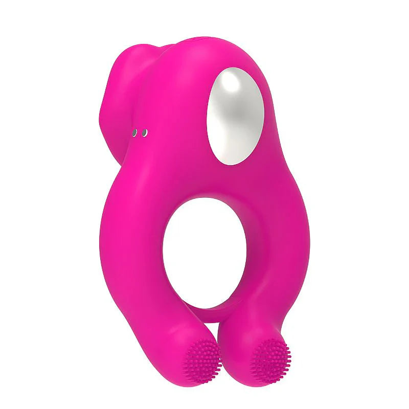 Vibrating Tongue and Ball Stimulation Cock Ring (Limited Period Sale)