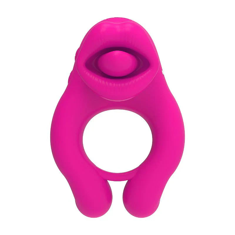 Vibrating Tongue and Ball Stimulation Cock Ring (Limited Period Sale)