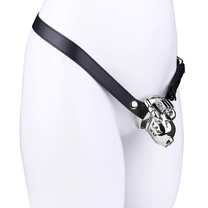 Stainless Steel Weighted Prince Albert Chastity Cage with Belt #262P [SALE]