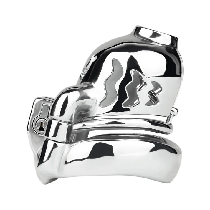 Stainless Steel Weighted Prince Albert Chastity Cage with Belt #262P [SALE]