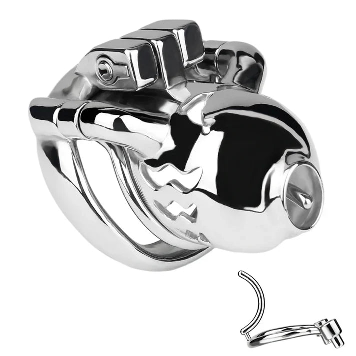 Stainless Steel Weighted Prince Albert Chastity Cage with Belt #262P [SALE]